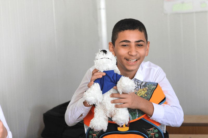 Child receives new toy